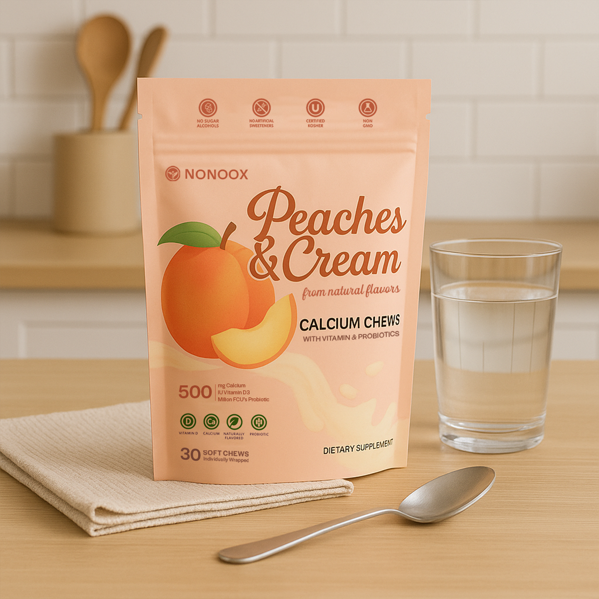 Calcium Soft Chew | Peaches & Cream
