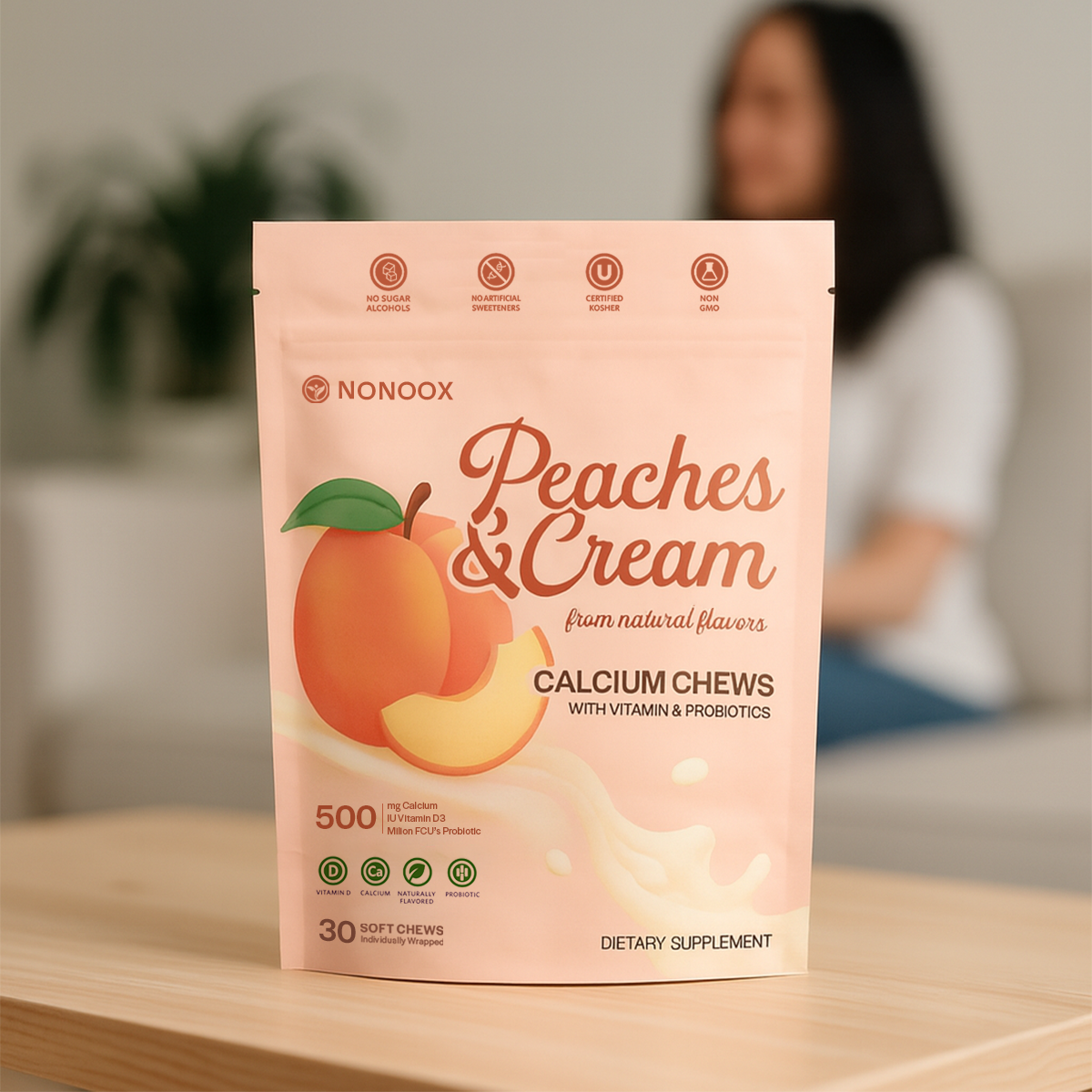 Calcium Soft Chew | Peaches & Cream