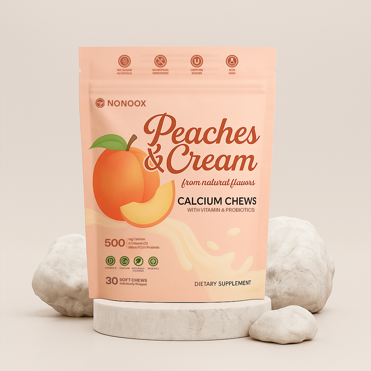 Calcium Soft Chew | Peaches & Cream